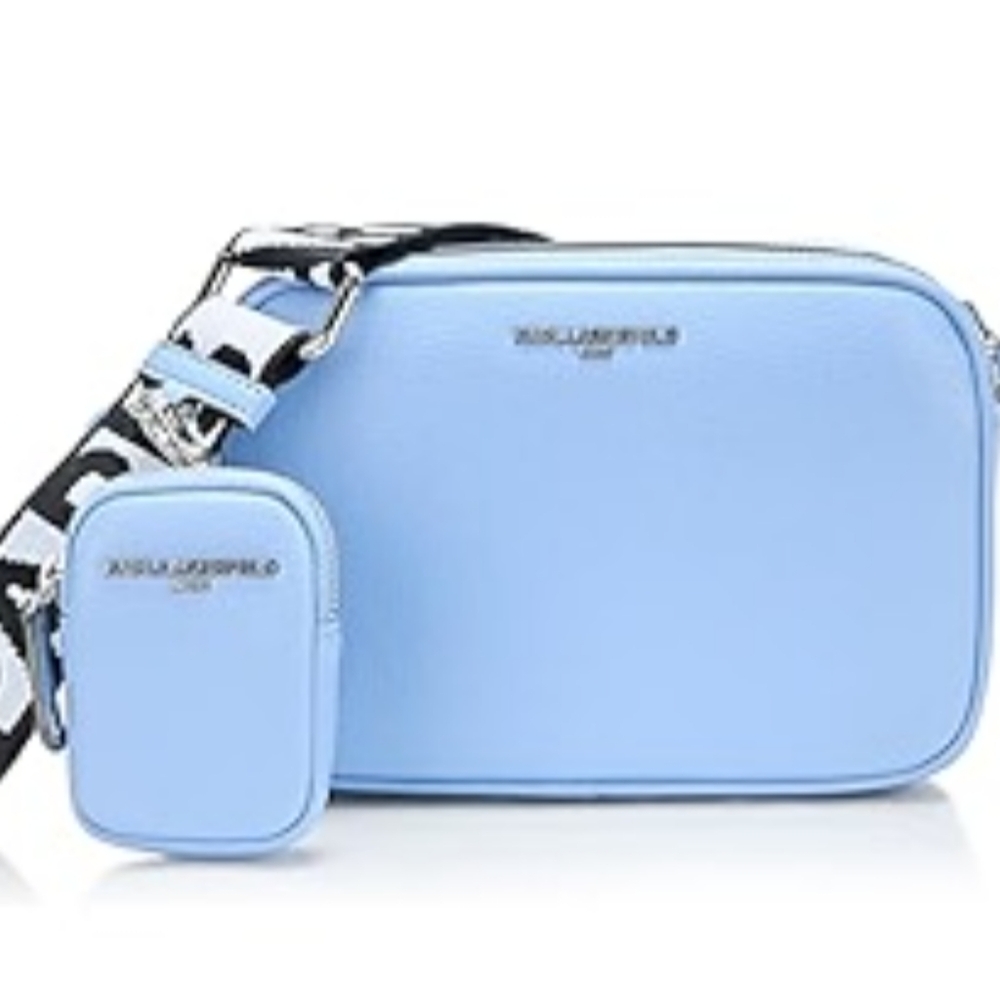 Karl Lagerfeld Paris Camera Bag Forever Blue Crossbody with Pouch